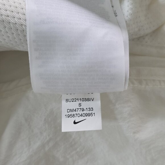 Nike Jacket Mens S White Zip Mock Neck Pockets LS Lightweight Running Hood Mesh - Picture 14 of 16
